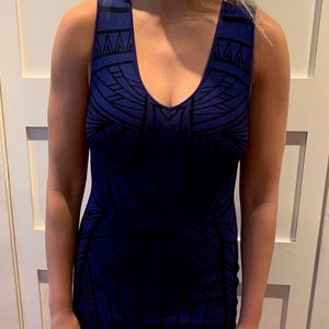 Black and Blue Bodycon Dress